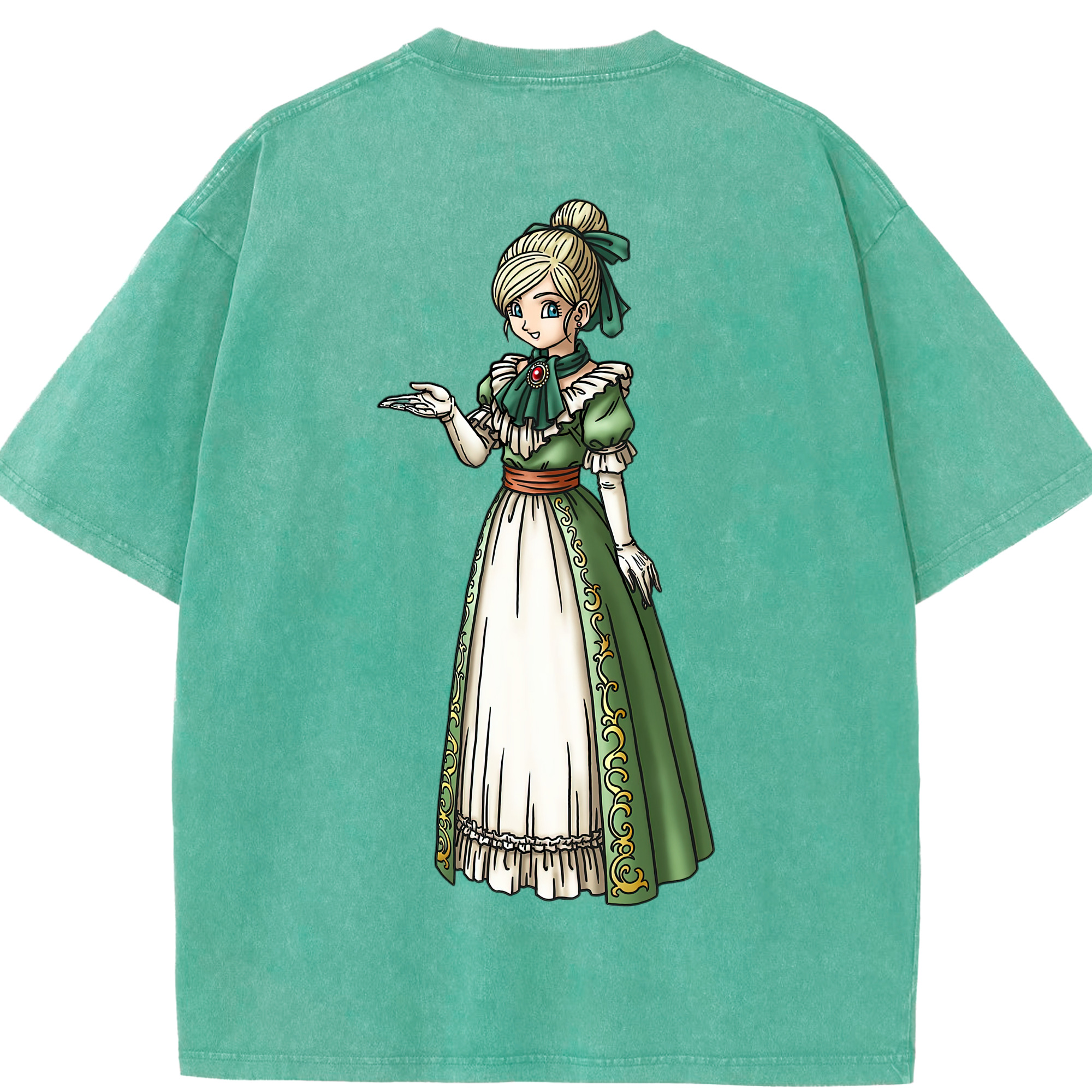 （画像用） ドラゴンクエスト Doragon Kuesuto Dragon Quest 綿100% ヴィンテージ風 半袖Tシャツ（背面プリント）